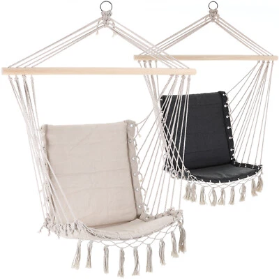 DETEX Hängesessel Hängeschaukel Hängestuhl 150kg Wetterfest Makramee Outdoor Indoor
