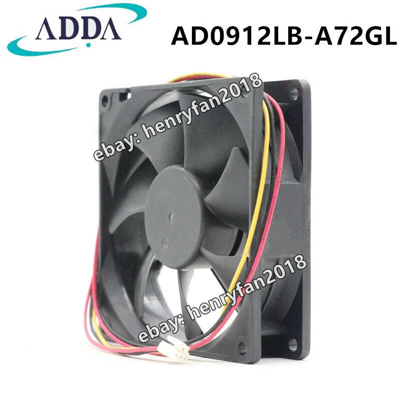 ADDA Fan AD0912LB-A72GL DC 12V 0.13A 90*90*25mm 37.7CFM 3wire Lamp Cooling Fan - Image 3 of 4