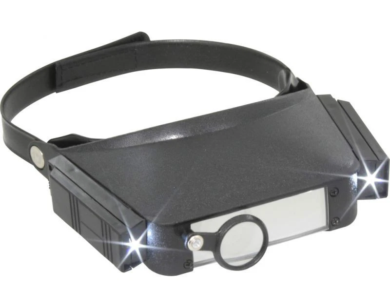 DONAU-ELEKTRONIK Kopfbandlupe (Stirnbandlupe, Stirnlupe) mit LED - Licht (DO KBL20) - NEU