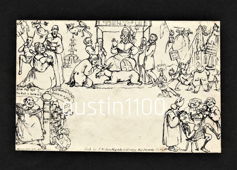 1840 J.W. Southgate Unused No. 6 Mulready Caricature Envelope Excellent Example