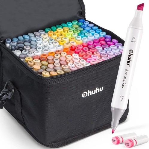 OHUHU Illustration Marker Oahu Series 160 Color Set & Blender Pen With Case New