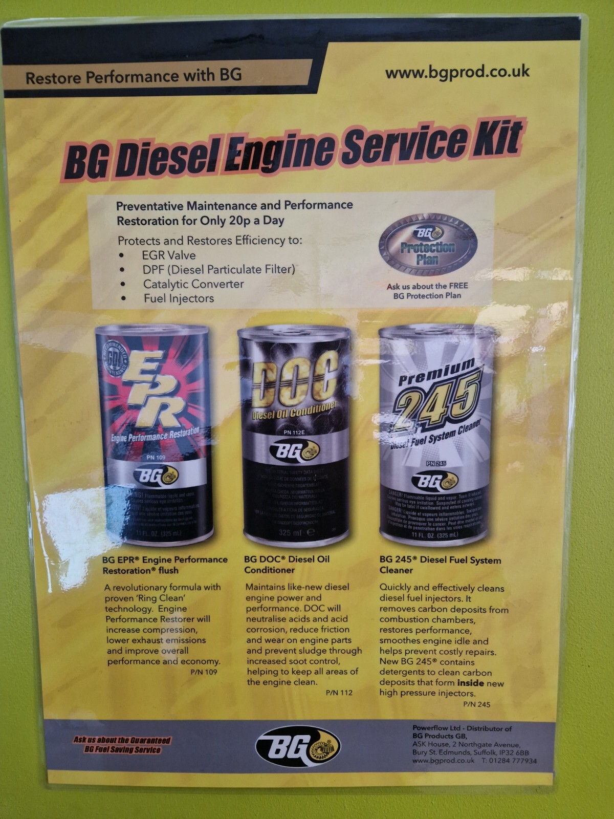 BG 245 Premium Diesel Fuel Injector & Engine Cleaner Fuel Treatment