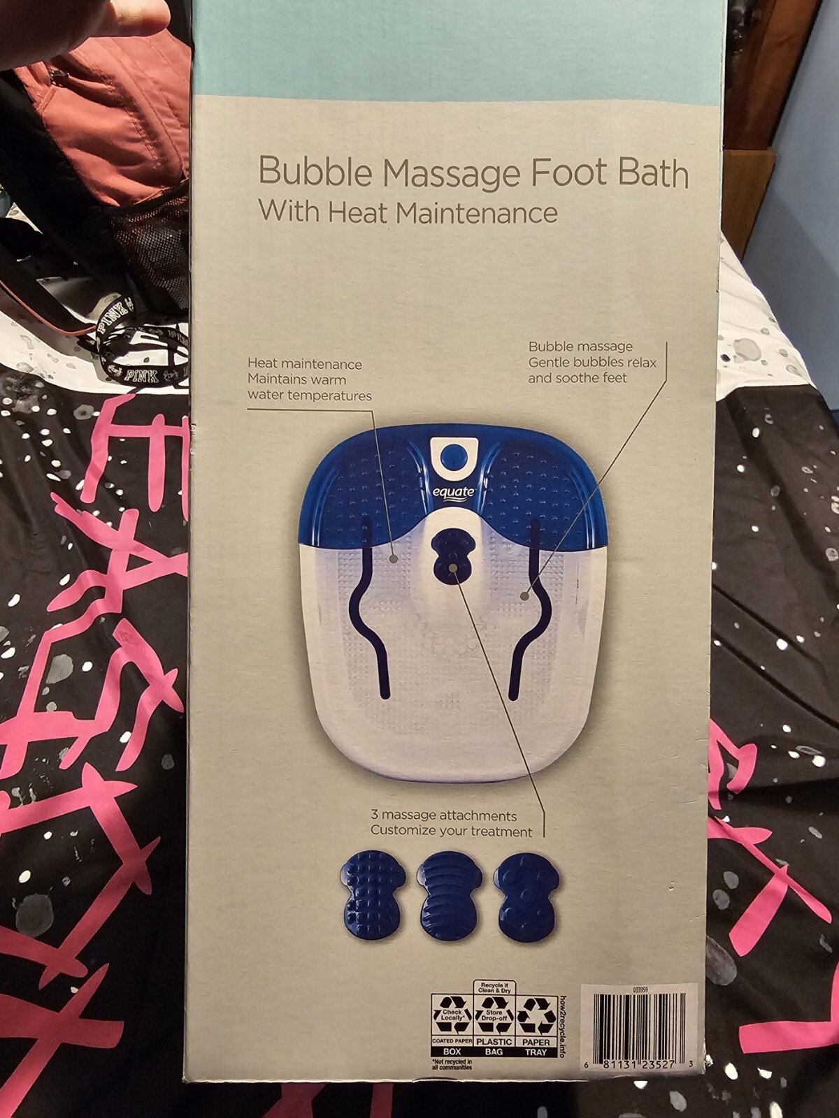 Equate Bubble Massage Heated Foot Bath In Box! eBay