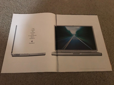 Vintage 2001 APPLE TITANIUM POWERBOOK G4 Poster Print Ad LAPTOP COMPUTER