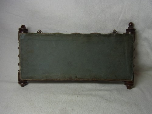 Key Rack Fabric with Glass Pearls and Turned Wood Antique German #M - Picture 12 of 12