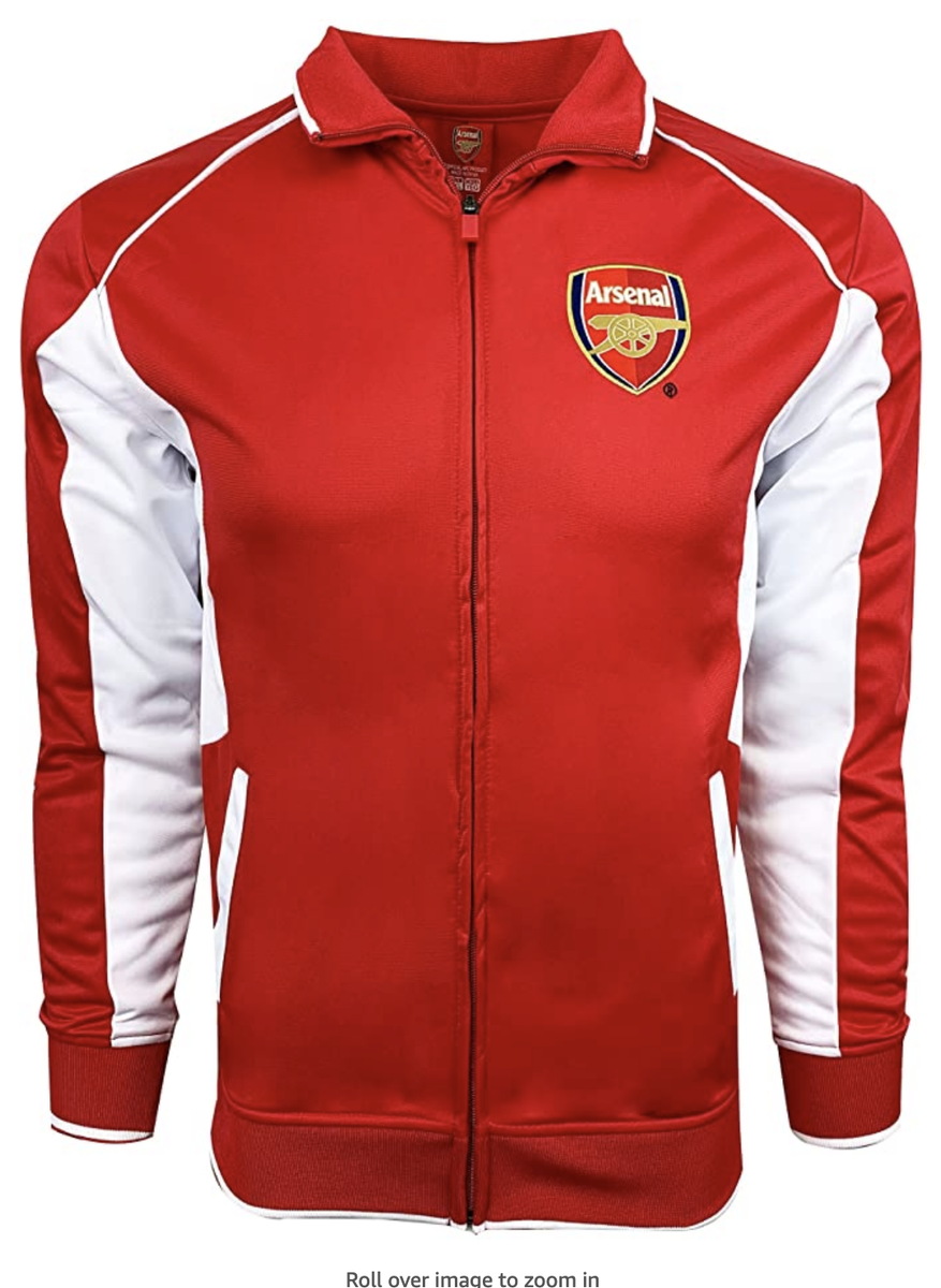 Rhinox Arsenal FC Track Jacket Red White Licensed Full Zip Gunners