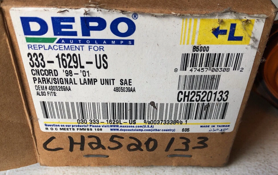 Luz de señal lateral derecha Chrysler Concorde 1998-2001, GM2520133, OER Foto 2 de 4