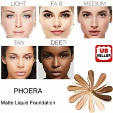PHOERA Foundation Makeup Full Coverage Fast Base Brighten long-lasting Shade US