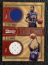 🔥1/1! ISIAH THOMAS JOE DUMARS '09 CLASSIC COMBOS 2 COLOR GAME USED JRSY 11/99🔥