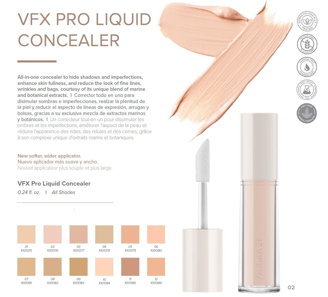 Farmasi Make Up Vfx Pro Full Coverage Liquid Concealer 6 ml / 0.20 fl oz - N01