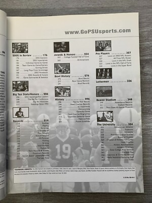 2003 PENN STATE College Football Yearbook FVF 7.0 w/ Schedule