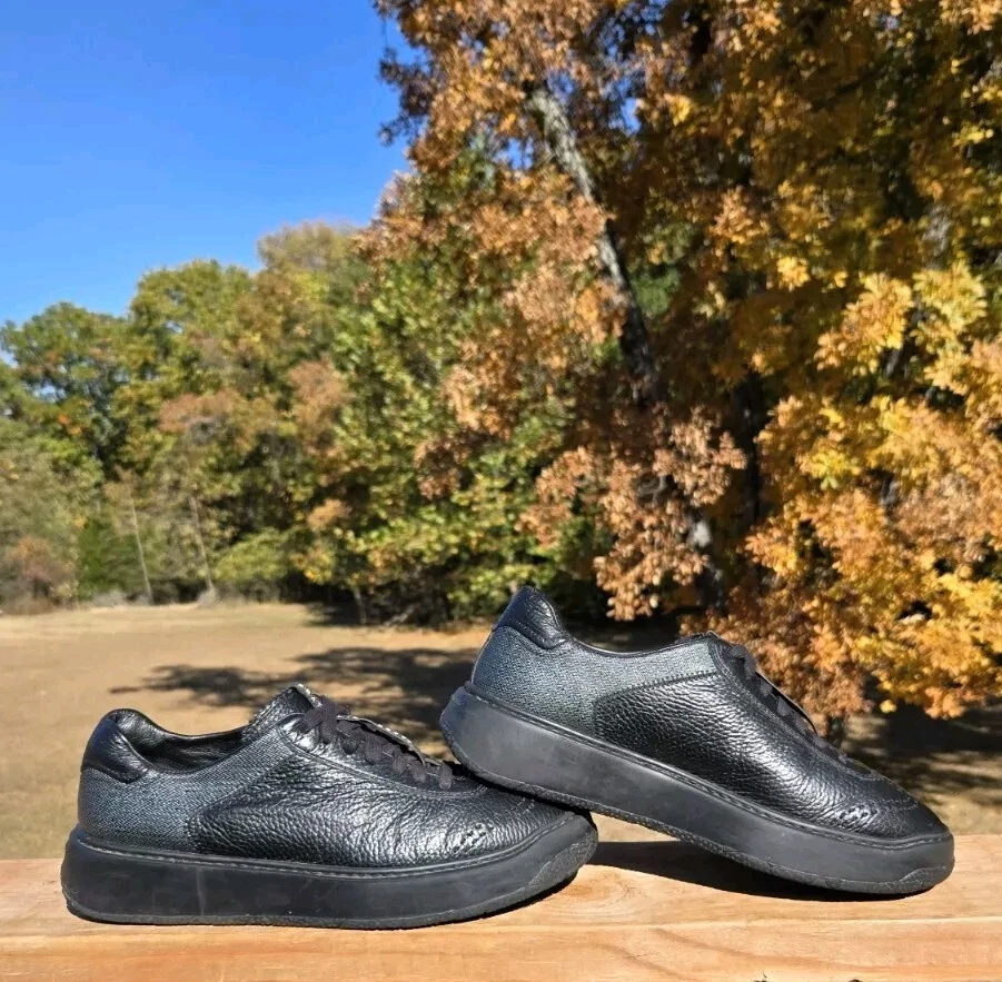 Fratelli Rossetti Shoes Black Leather Italy Men Sz US 7.5  Women Sz 9.5 2-Toned - Image 2 of 4