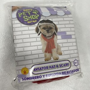 Rubies Pet Shop Boutique Aviator Hat and Scarf Dog Costume Size M/L