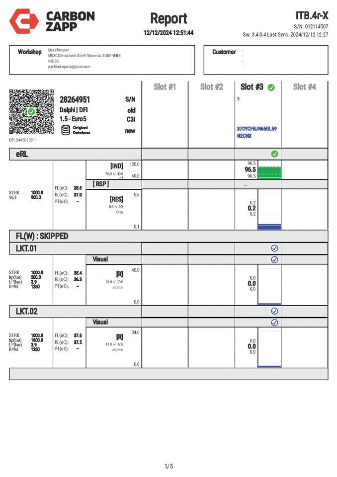 4x Delphi 28264951 25183186 Inyector Opel, Chevrolet Captiva 2.2 D - Imagen 3 de 4