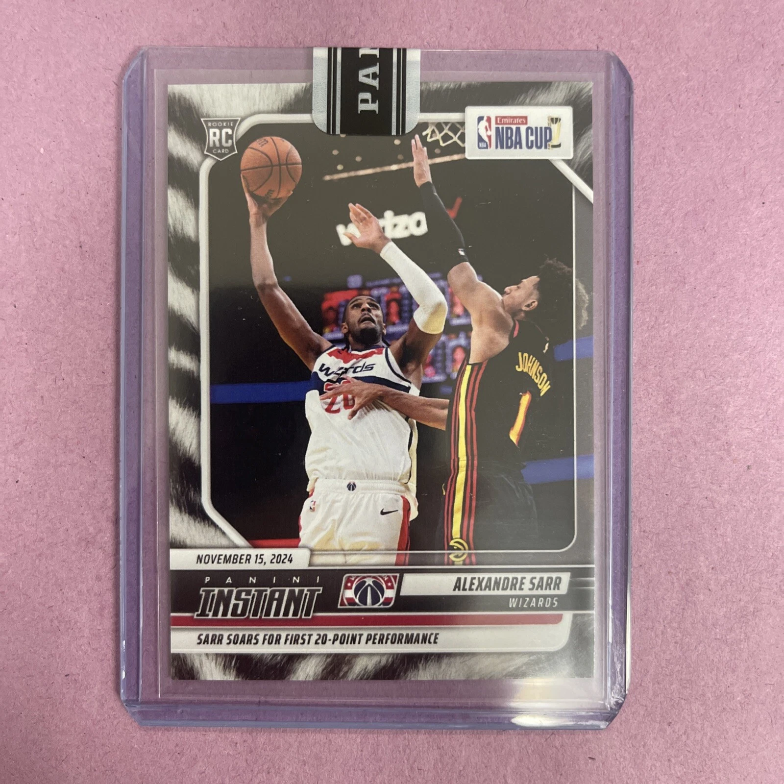 2024-25 Panini Instant Alexandre Sarr #117 RC Rookie-WHITE TIGER 4/5 (AU2)