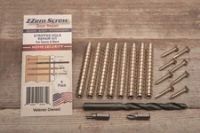 8-pk #9x3" ZZem Screw Door Security & stripped door hinge screw repair kit