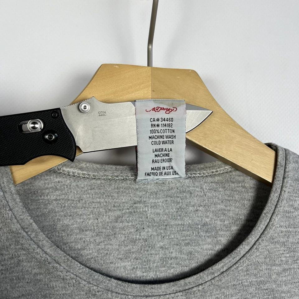 Vintage Ed Hardy Skulls Y2K Crazy Camiseta Manga Larga Gris Talla Mediana 00’... - Imagen 4 de 4