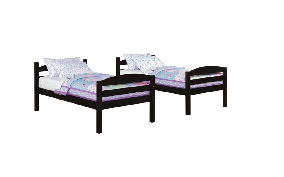 Litera doble sobre doble Better Homes & Gardens Leighton de madera, moca Foto 3 de 4