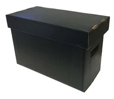 10 Max Pro Short Cardboard Comic Book Storage Boxes holds 150-175 comics BLACK