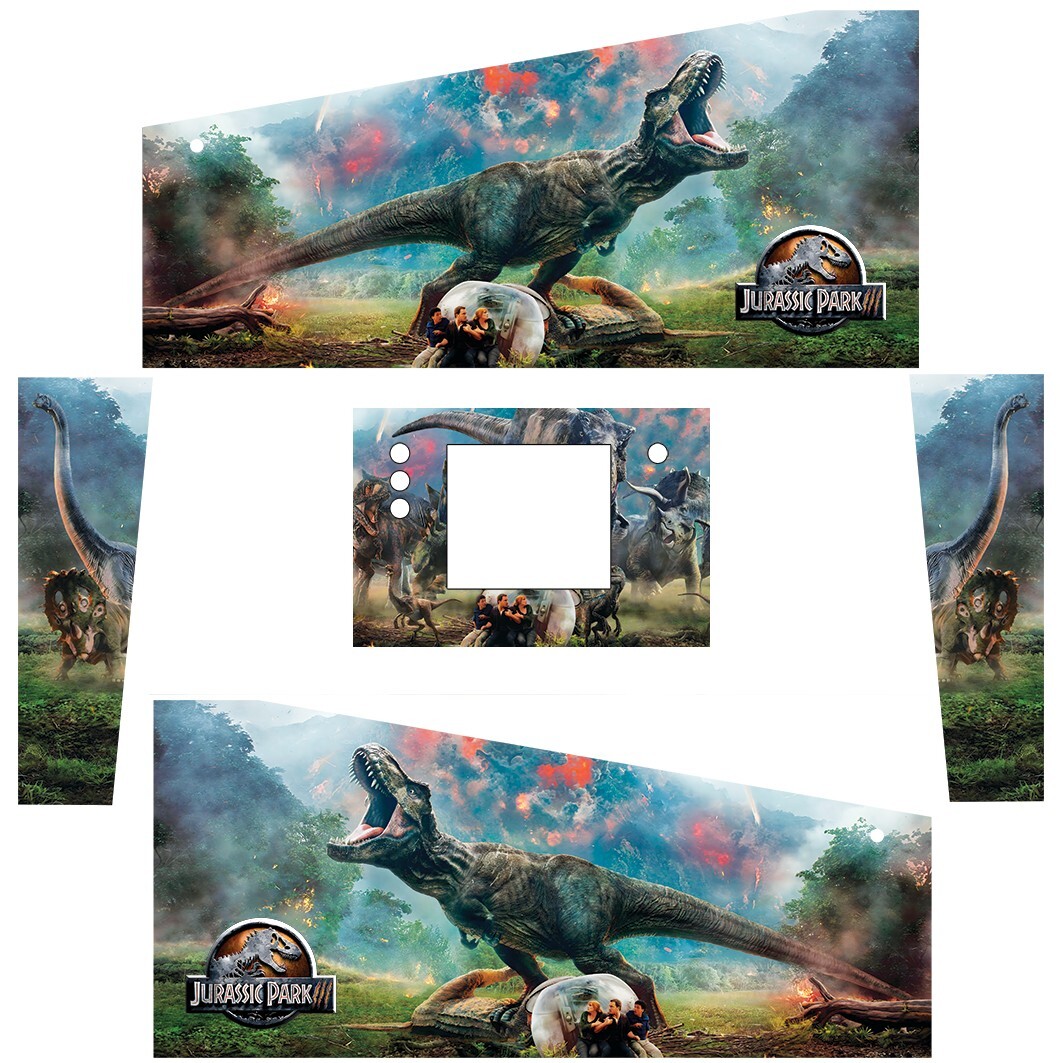 Stickers Jurassic Park pour flipper afin de relooker un meuble de pincab use