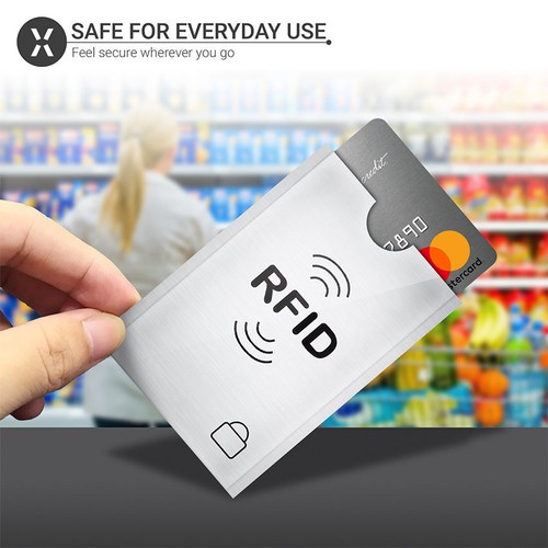 Protector de tarjeta de débito/crédito con funda RFID bloqueo sin contacto soporte de billetera banco - Imagen 2 de 18