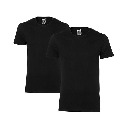 2 er Pack Puma / Schwarz / GRÖßE L / Crew T-Shirt Herren Unterhemd Rundhals - Afbeelding 1 van 1