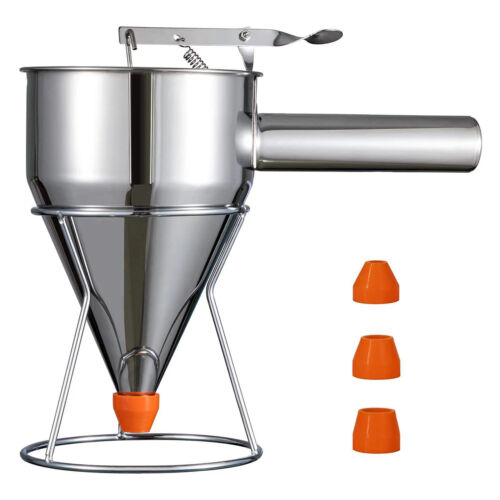 Pancake Batter Dispenser Stainless Steel 4 Caliber Funnel Cake Dispenser with...