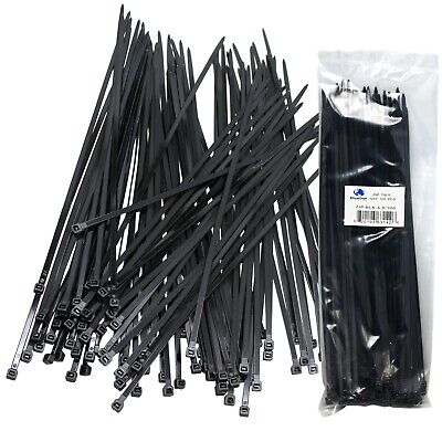 BLACK BlueDot Trading 200 Pack Lot Pcs 12 Inch UV Resistant Nylon Cable Zip Wire Tie 40 lbs 