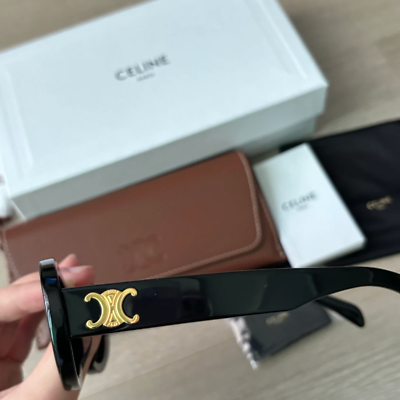 W) Celine Triomphe 01 Sunglasses in Acetate Black / FedEx | eBay