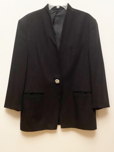FRANCO CALLEGARI Vtg 90s Womens Designer Navy blue Jacket Blazer 1 Button  sz 12? | eBay