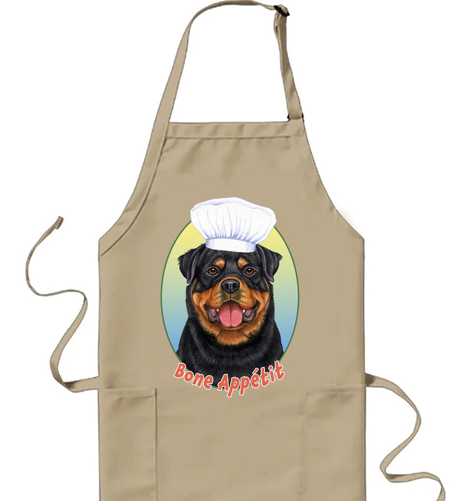 Rottweiler Dog Lover's Kitchen Apron for Cooking and Baking