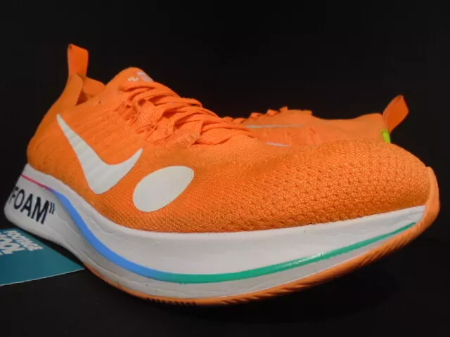 NIKE ZOOM FLY MERCURIAL FK / OW FLYKNIT OFF-WHITE ORANGE VOLT AO2115-800 9.5