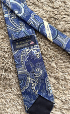 Brooks Brothers Recent Neck Tie 100 Wool 56"L/3.35"W Paisley Blue USA-England