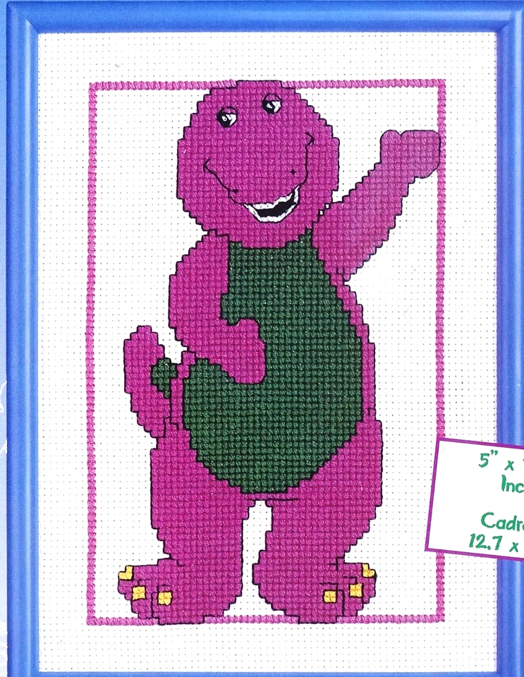 Lot of 2 Cross Stitch Kits Barney Hello Friends Dear John Rub A Dub Kids Room - Image 4 of 4