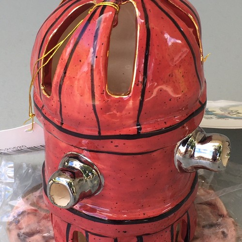 Blue Sky Clayworks Tealight House Red Fire Hydrant Heather Goldminc - Picture 4 of 12