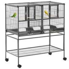 PawHut Large Bird Cage for Finch Canaries Parakeets with Food and Water Bowls