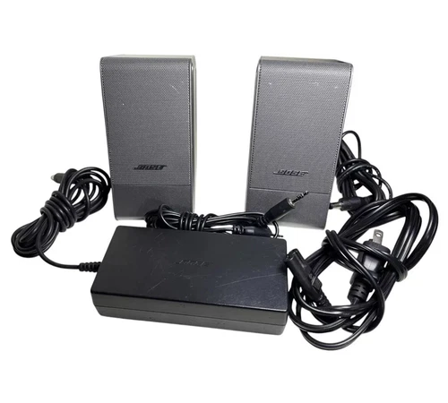 Bose Computer MusicMonitor Computer Speakers Desktop PC Silver Bose Sound Used