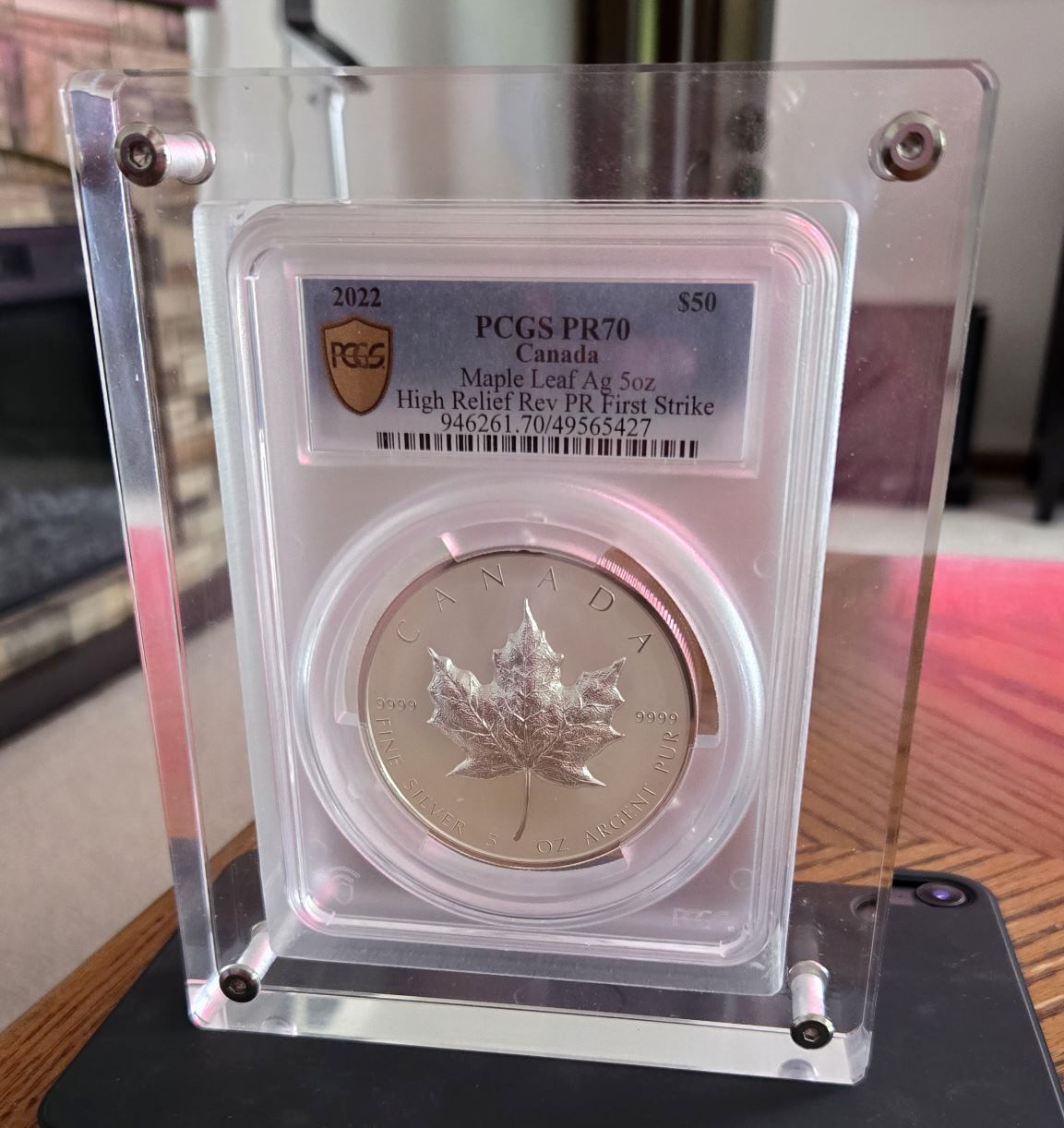 Crystal Acrylic Display Frame Storage Box For PCGS Oversized Holder