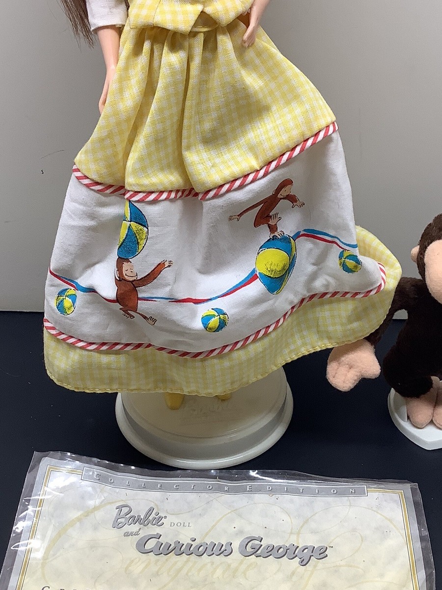 希少・レトロCOOBIE クービー・トイズ Barbie And Curious George 2000 Collection W/ Stands Mattel