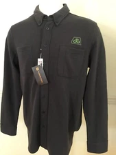 NWT Men Harriton Shirt Long Sleeve L/S Large Black Pique Pocket DuPont Pioneer