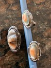 Sterling earrings and brooch blister pearl set screw back earrings pre 1950 — photo 2