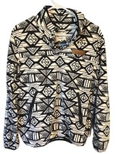 Kavu Fleece Pullover Youth M Sports Outdoors White  Black Geometric Print 1932