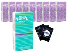 Kleenex On-The-Go Facial Tissues 10 Tissues per pack - 10 Count Random Purse pac