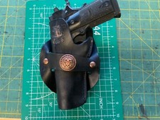 Handmade Leather LEFT HAND Holster 1911 USN Custom Carving