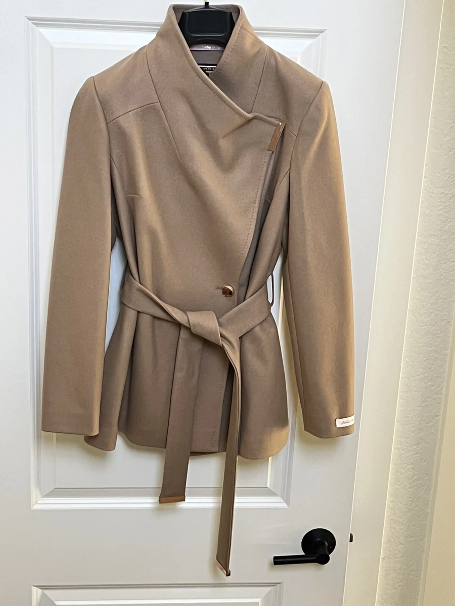 Ted baker short top wrap coat camel
