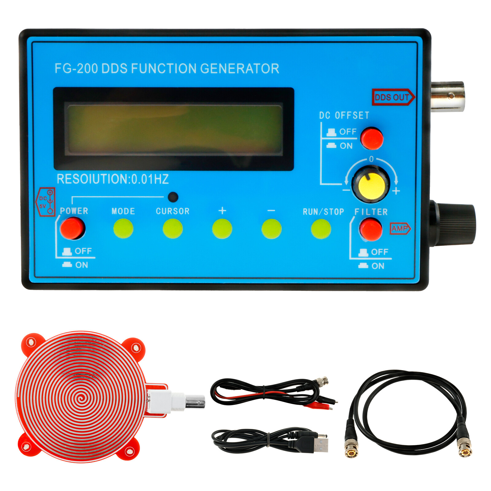 1Hz-500kHz DDS Signal Generator with Schumann Resonance & Multi-Waveform Output