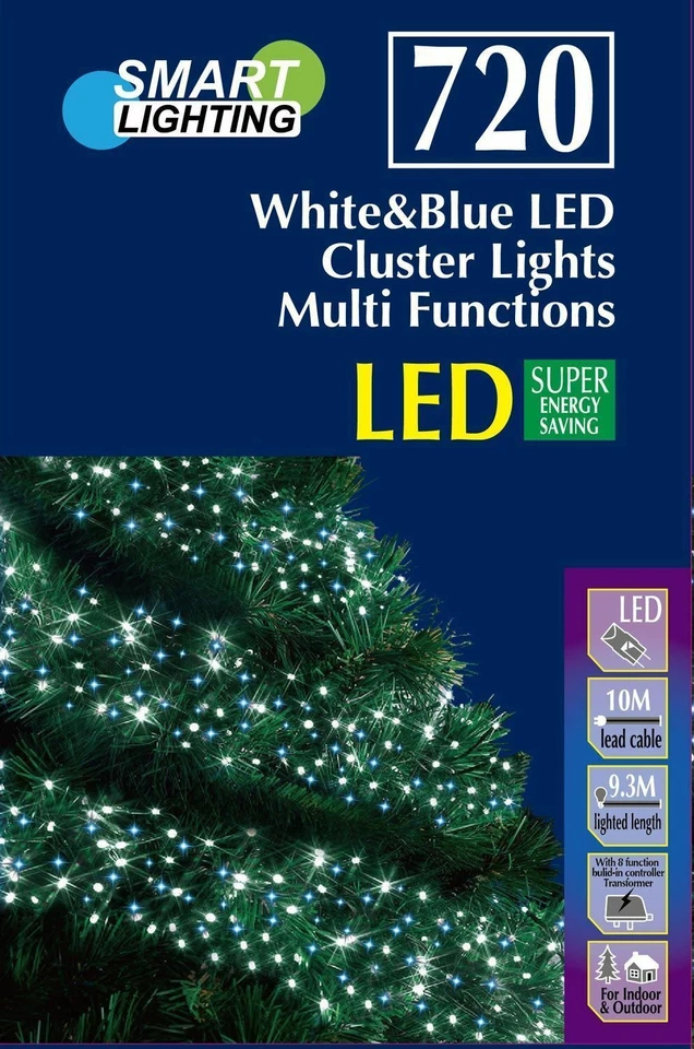  LED Cluster Christmas tree Lights Strip Xmas Fairy 8 Function 480/720/960/2000 - Image 3 of 4