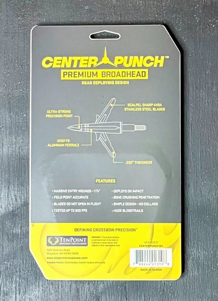 TenPoint EVO-X CenterPunch Crossbow Broadheads 100 Grain 1 7/8" New - Image 2 of 2