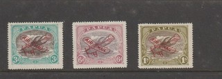 PAPUA 3d 6d 1/ SET "LAKATOI" 1930 OVERPRINT AIRMAIL PLANE 3xSTAMPS MH