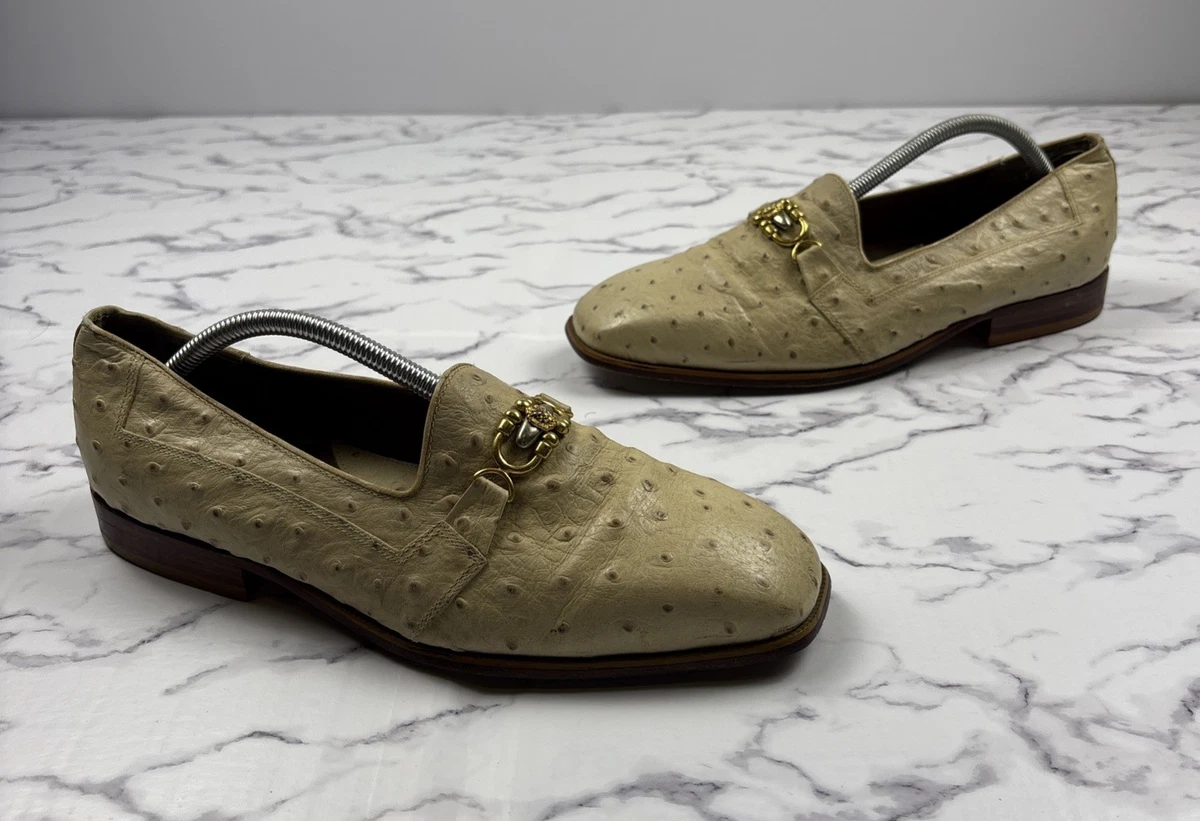 Giorgio Brutini Dress Shoes Men 9.5M Genuine  Ostrich Leather Loafers,Vintage Giorgio Brutini Private Collection Men main image 3